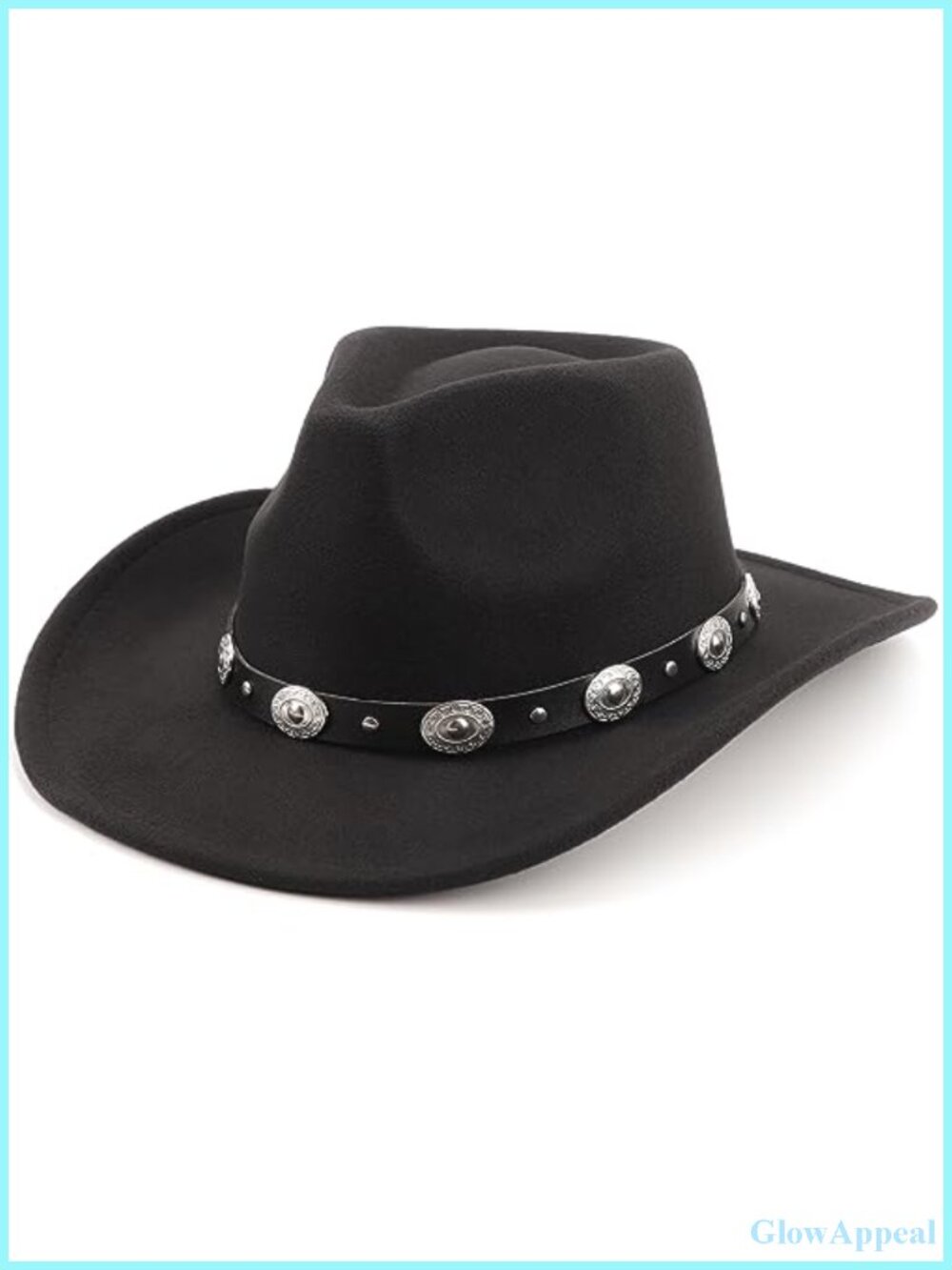 Classic Felt Cowboy Hat Wide Brim Fedora with Belt Buckle